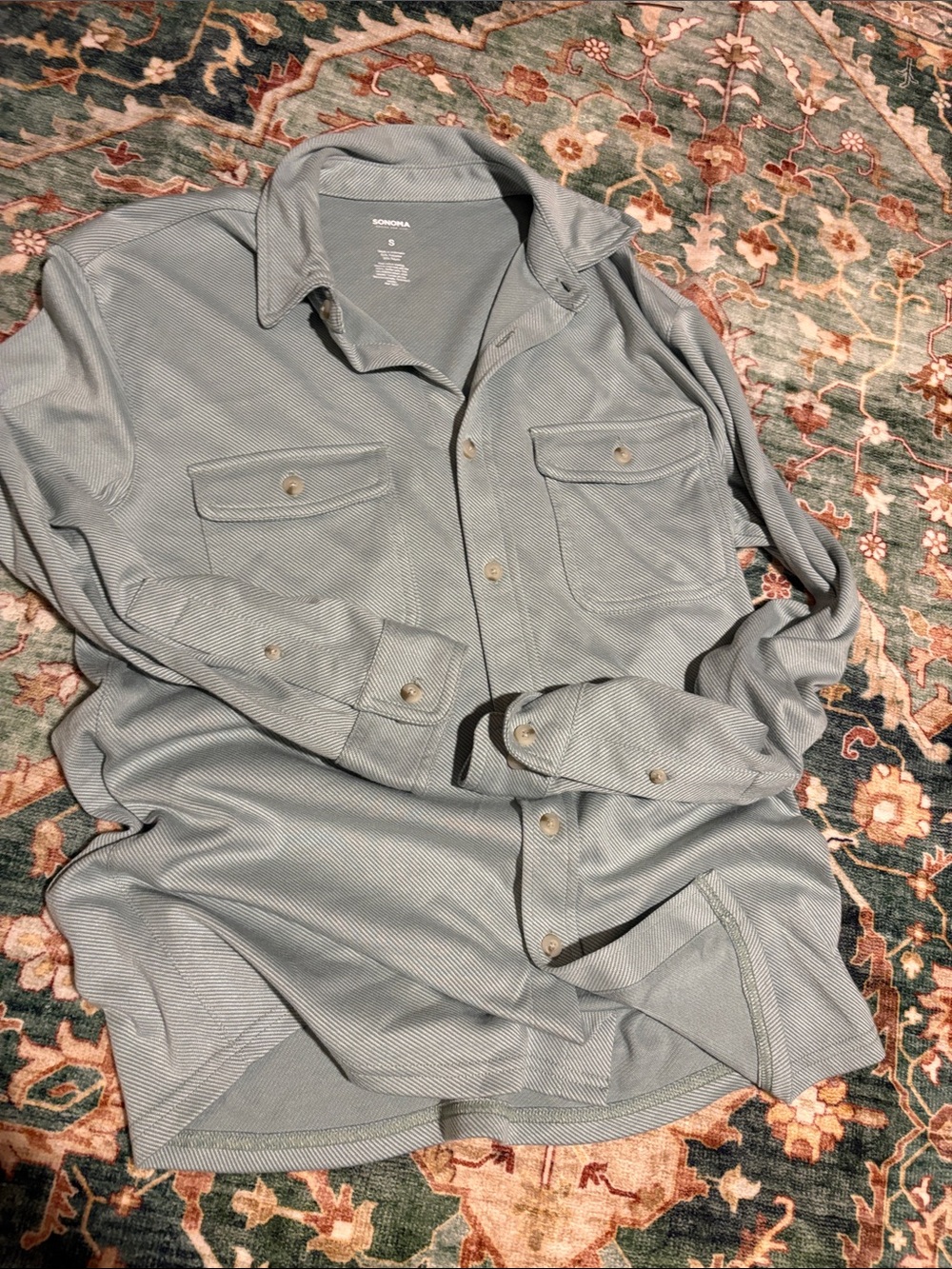 Sonoma Men's Light Gray Button-Up Shirt Jacket